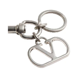 Metallic Keyring with VLogo Charm in Brass Man