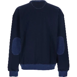 Forever Blue Sweatshirt with Logo Lettering on the Front and Dropped Shoulders in Cotton Man