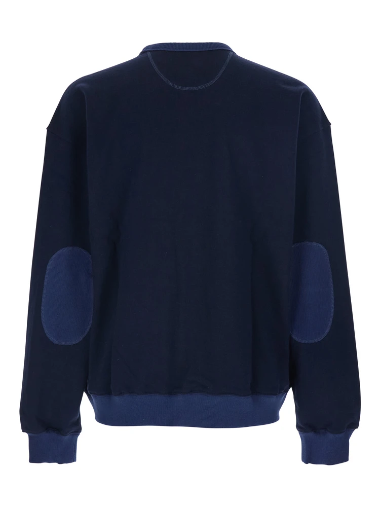 Forever Blue Sweatshirt with Logo Lettering on the Front and Dropped Shoulders in Cotton Man alternative