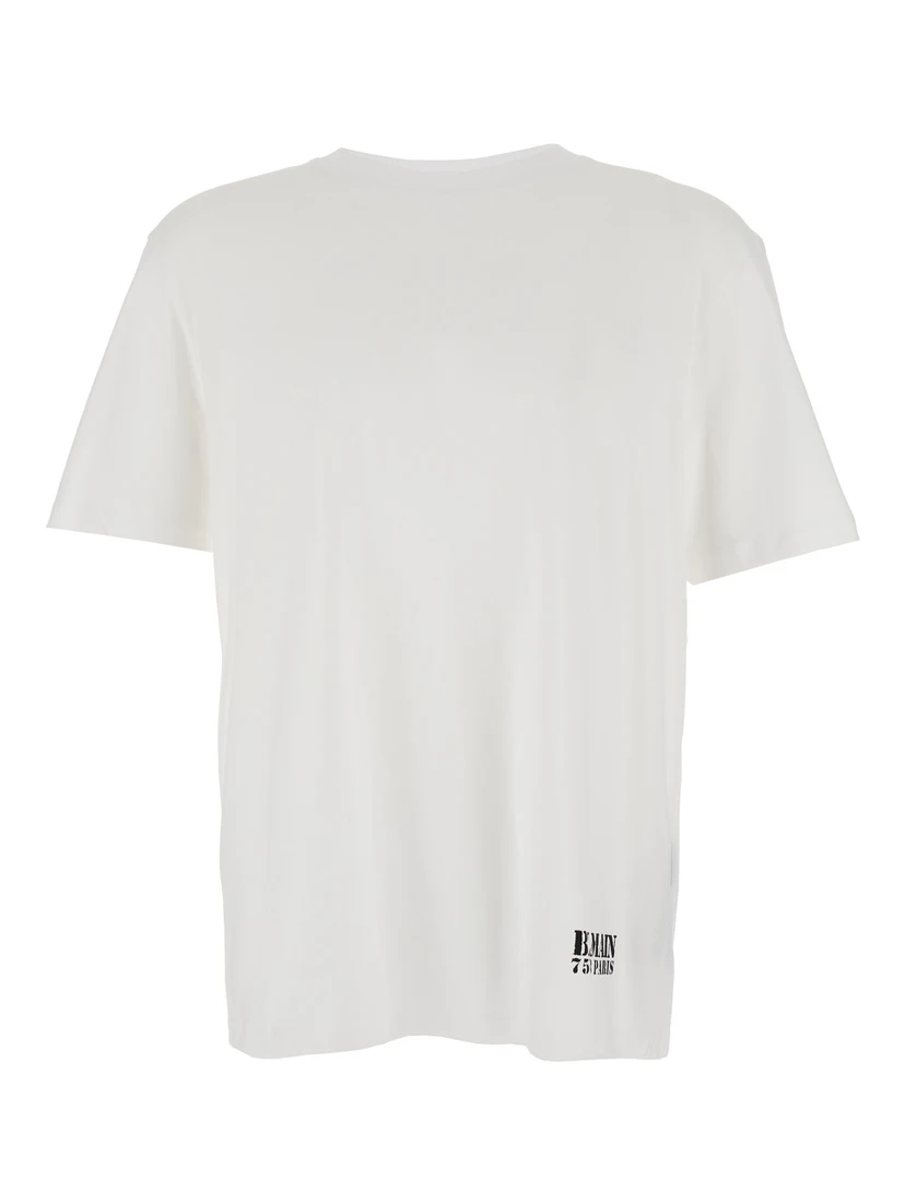 Le T-Shirt Slogan Classique Brown Crewneck T-Shirt with Print on the Front in Cotton Man