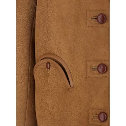 Tatoosh Beige Shearling Jacket with Two Front Welt Pockets in Fur Woman