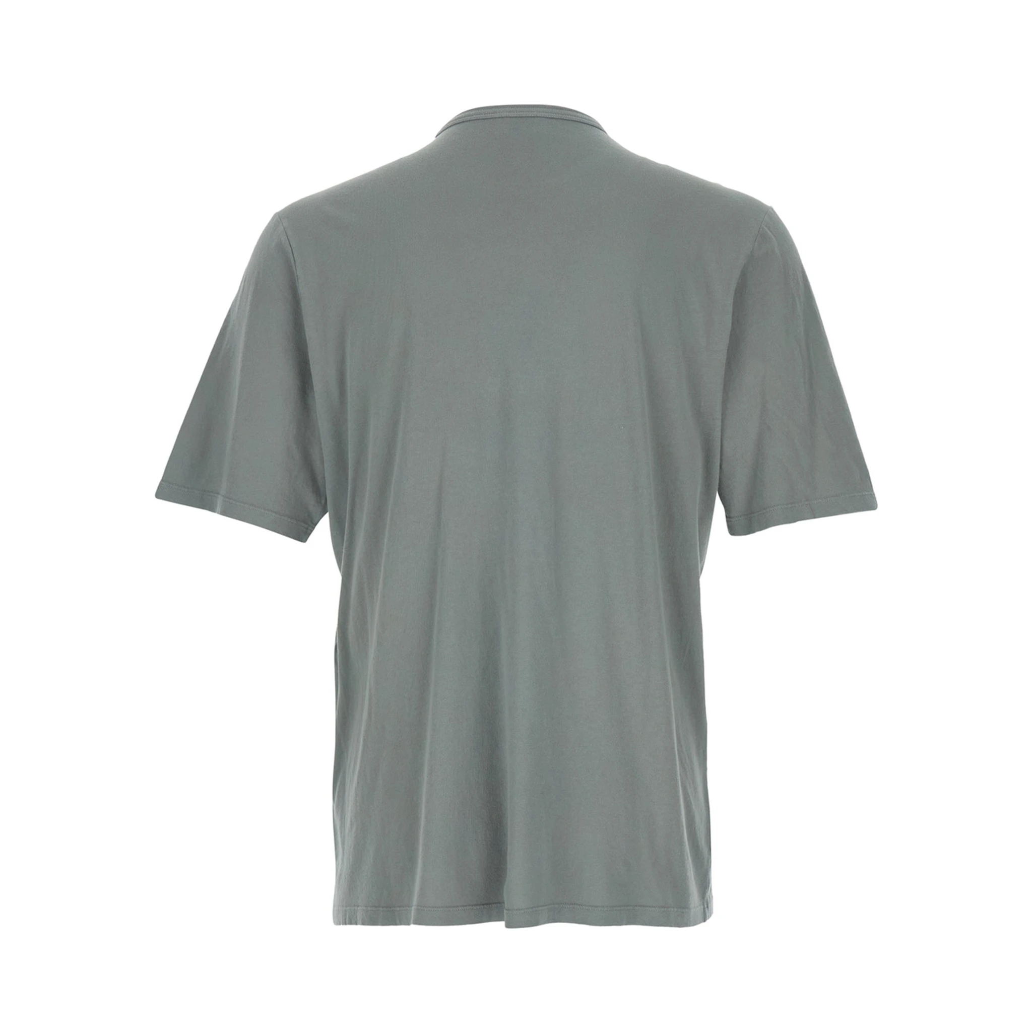 Grey T-Shirt with Round Neck and Logo Lettering Embroidery on the Front in Cotton Man