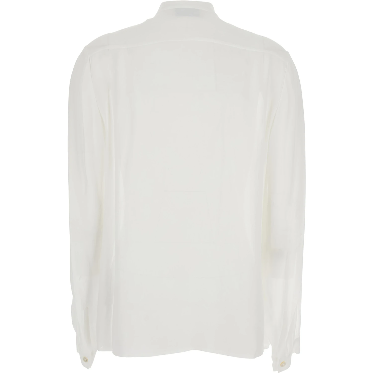 White Blouse with Pussybow Collar in Viscose Woman