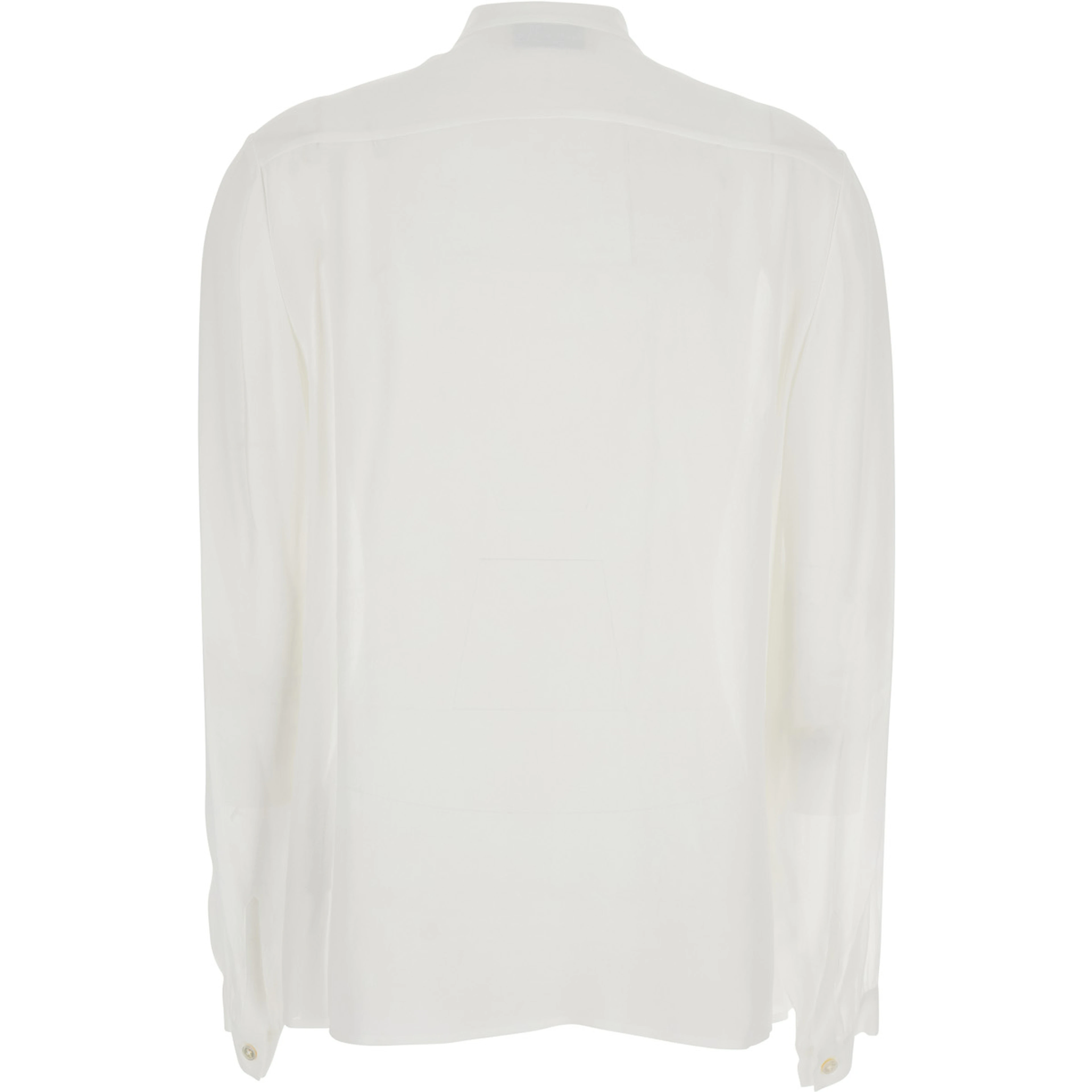 White Blouse with Pussybow Collar in Viscose Woman