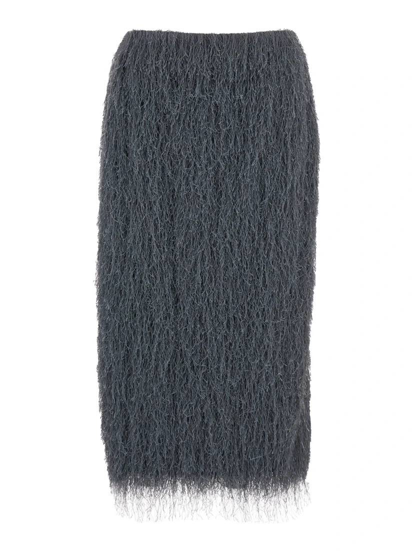 Sokna Tris Grey Skirt with Brushed Effect in Tech Fabric Woman