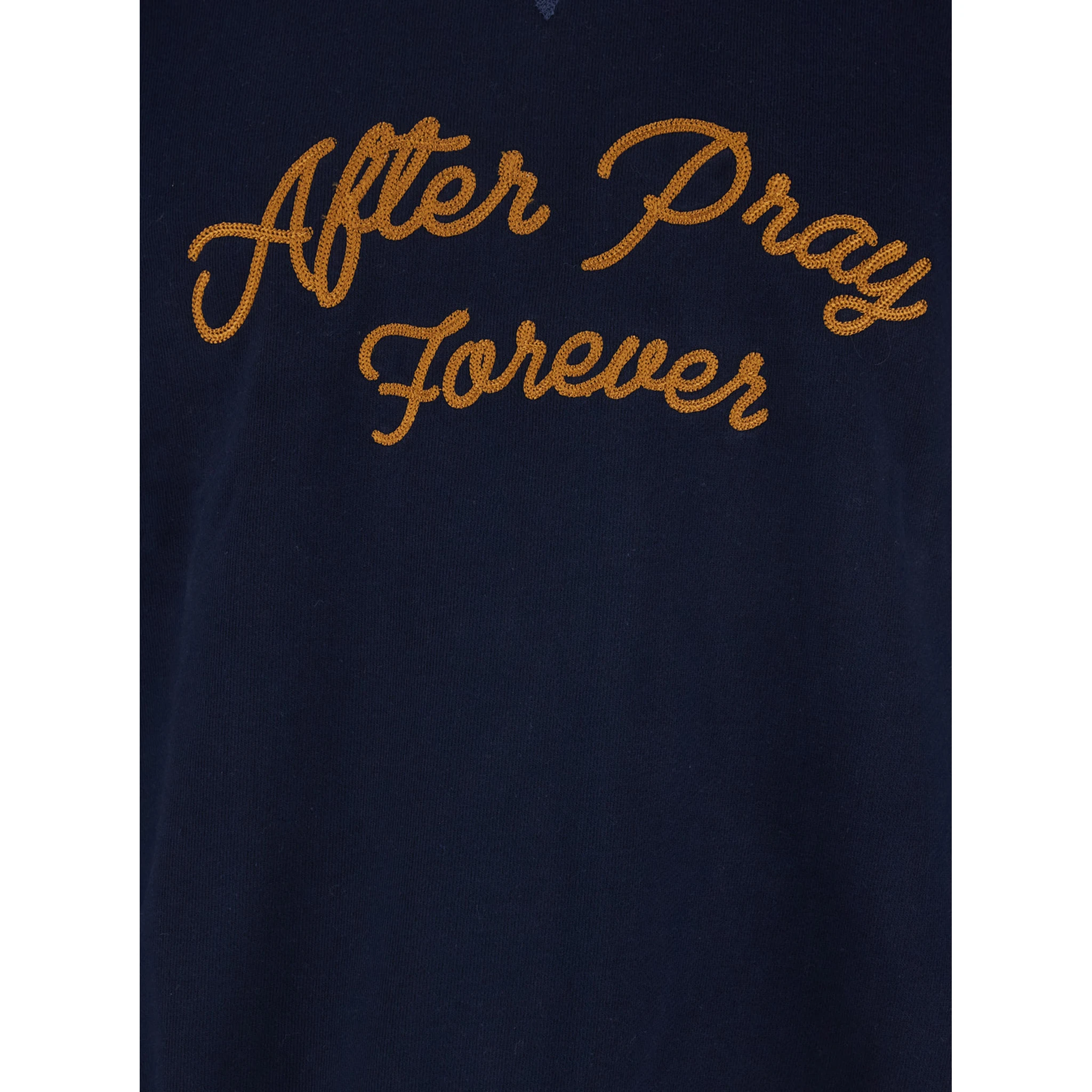 Forever Blue Sweatshirt with Logo Lettering on the Front and Dropped Shoulders in Cotton Man
