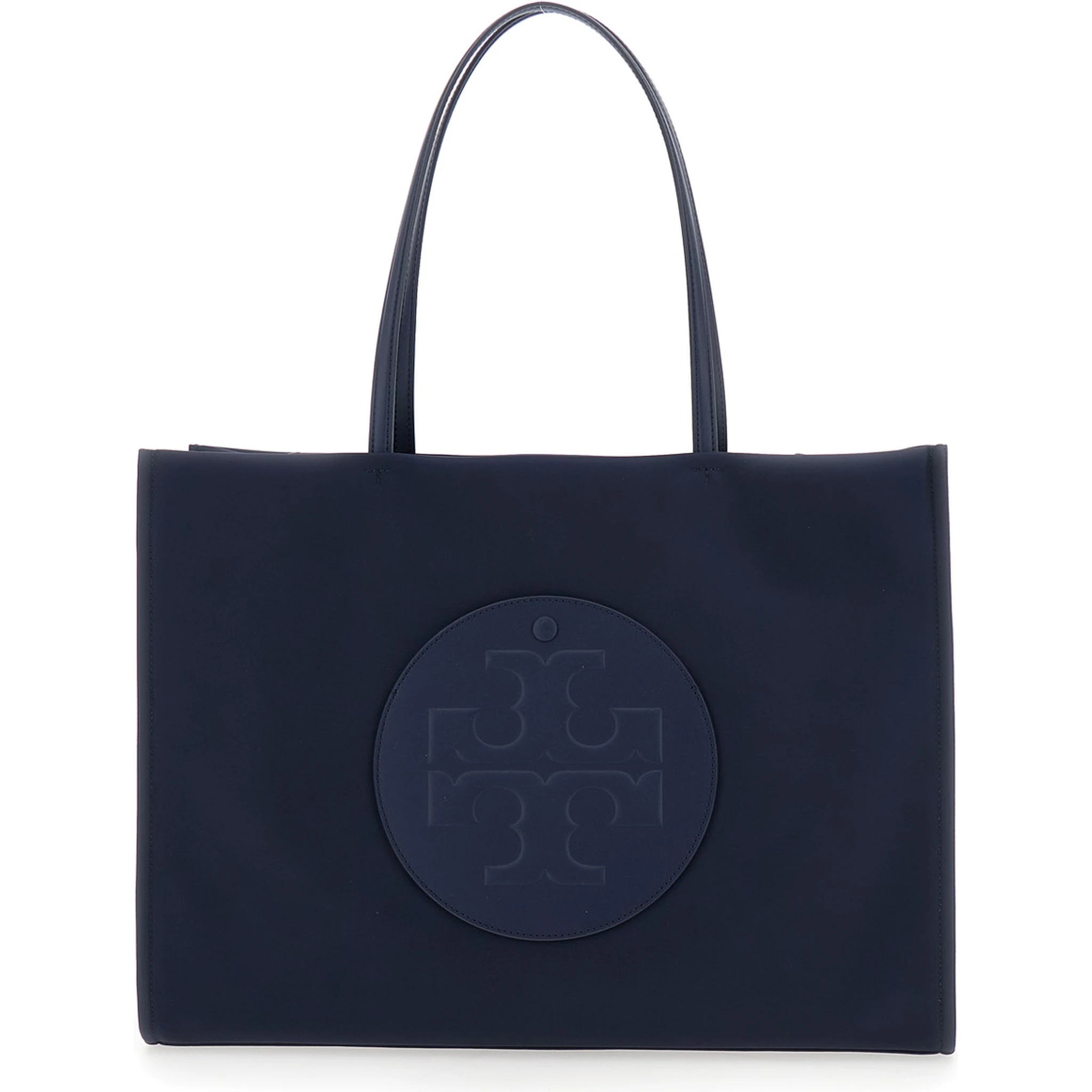 Ella Blue Large Tote Bag with Tonal Logo Detail in Tech Fabric Woman