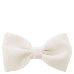 Ivory White Pre-Tied Bow Tie with Hook Fastening in Satin Man