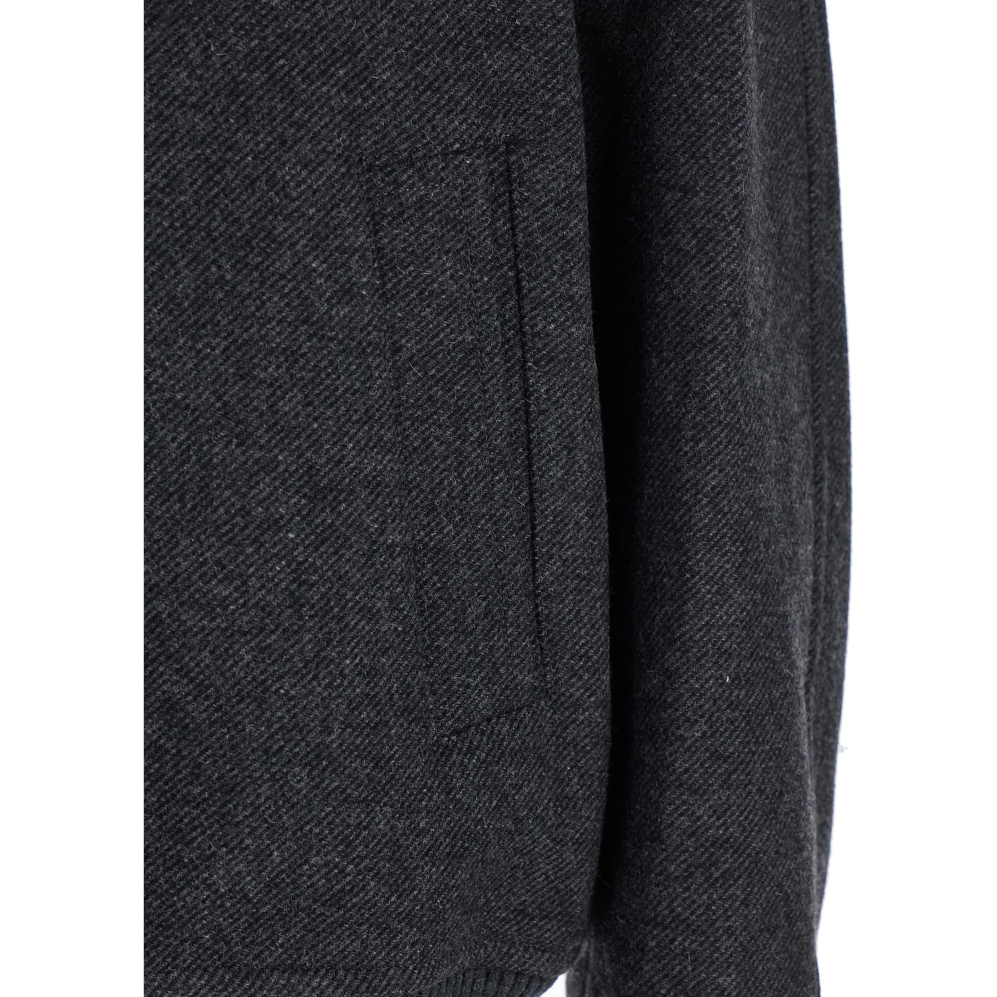 Regards Grey Jacket with Front Zip Closure in Wool Blend Man