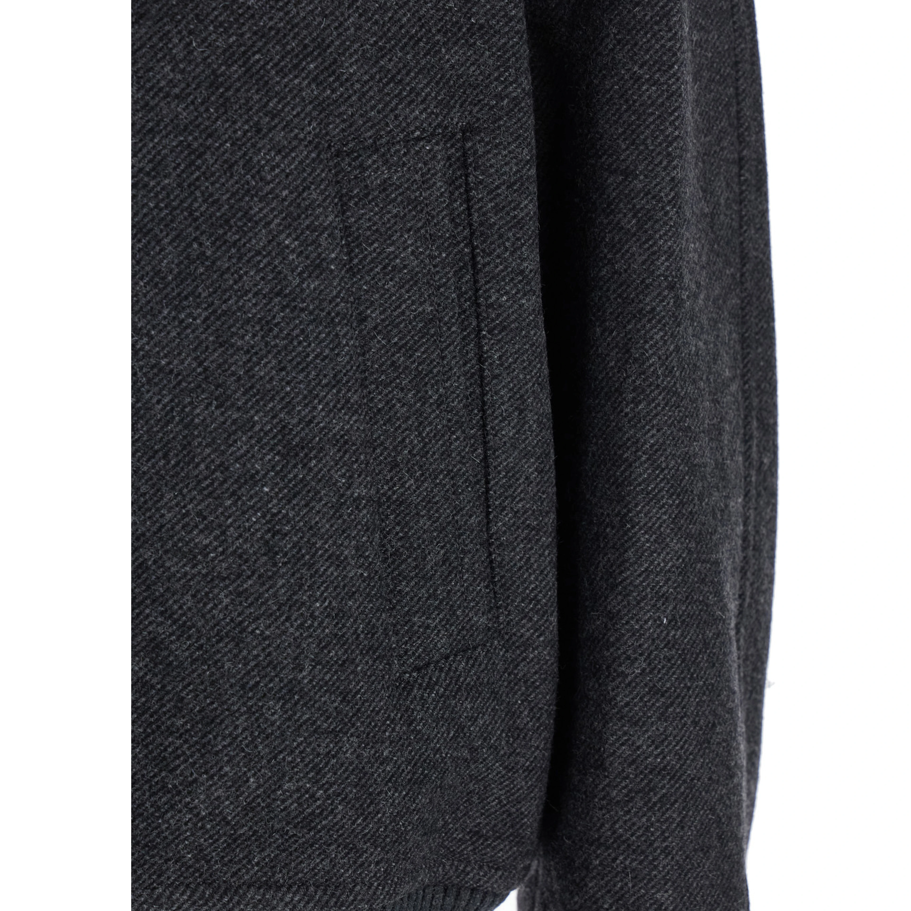 Regards Grey Jacket with Front Zip Closure in Wool Blend Man