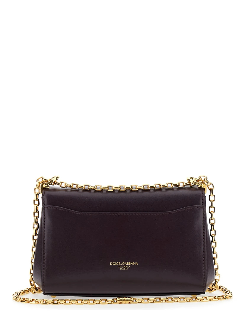 Marlene Violet Shoulder Bag with Twist Lock in Leather Woman