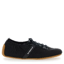Black Sneaker with Logo Lettering on the Side in Fabric Woman