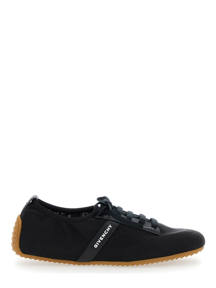 Black Sneaker with Logo Lettering on the Side in Fabric Woman
