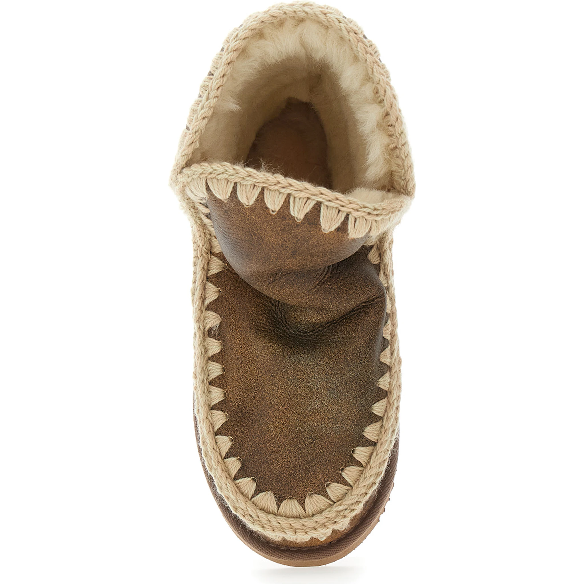 Eskimo Brown Ankle Boots with Crochet Details and Logo Patch on the Rear in Suede Woman