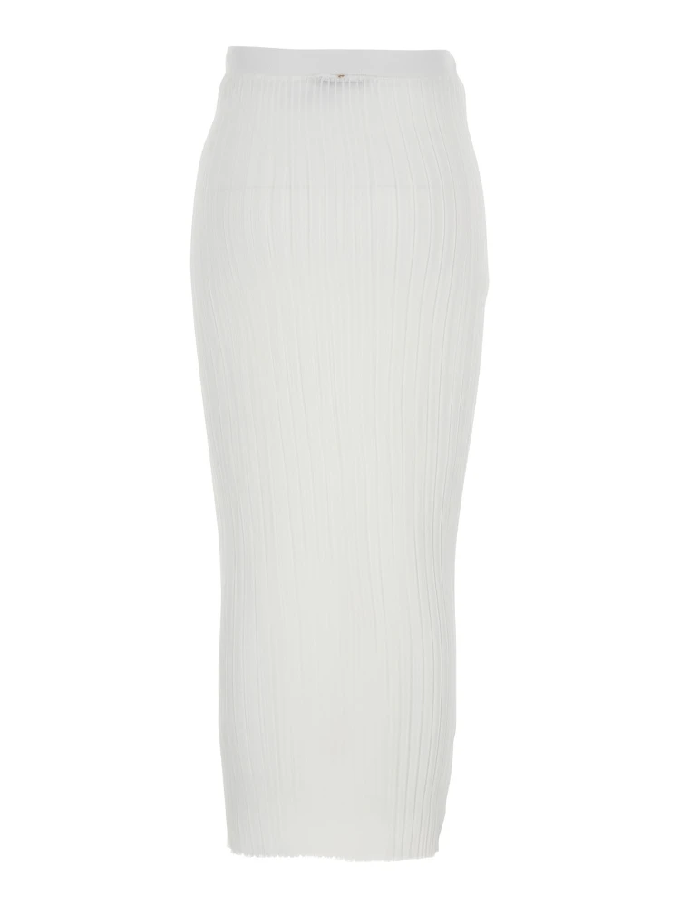 Album White Skirt with Elastic Waist in Tech Fabric Stretch Woman alternative