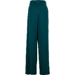 Blue Trousers with Belt Loops in Fabric Woman