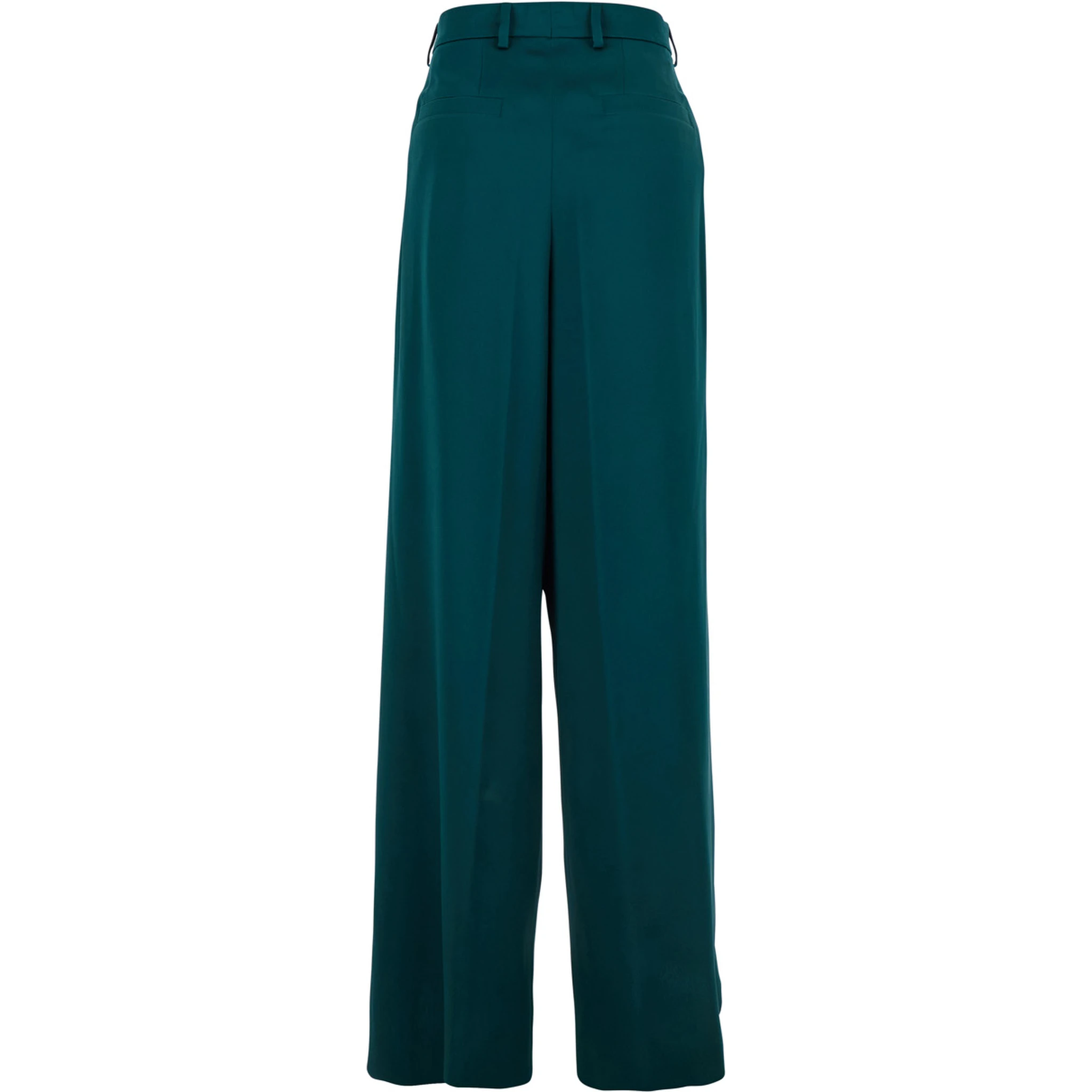 Blue Trousers with Belt Loops in Fabric Woman