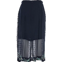 Sokna Blue Skirt with Rhinestone Embellishments on the Front and Rear Concealed Zip Closure in Viscose Woman