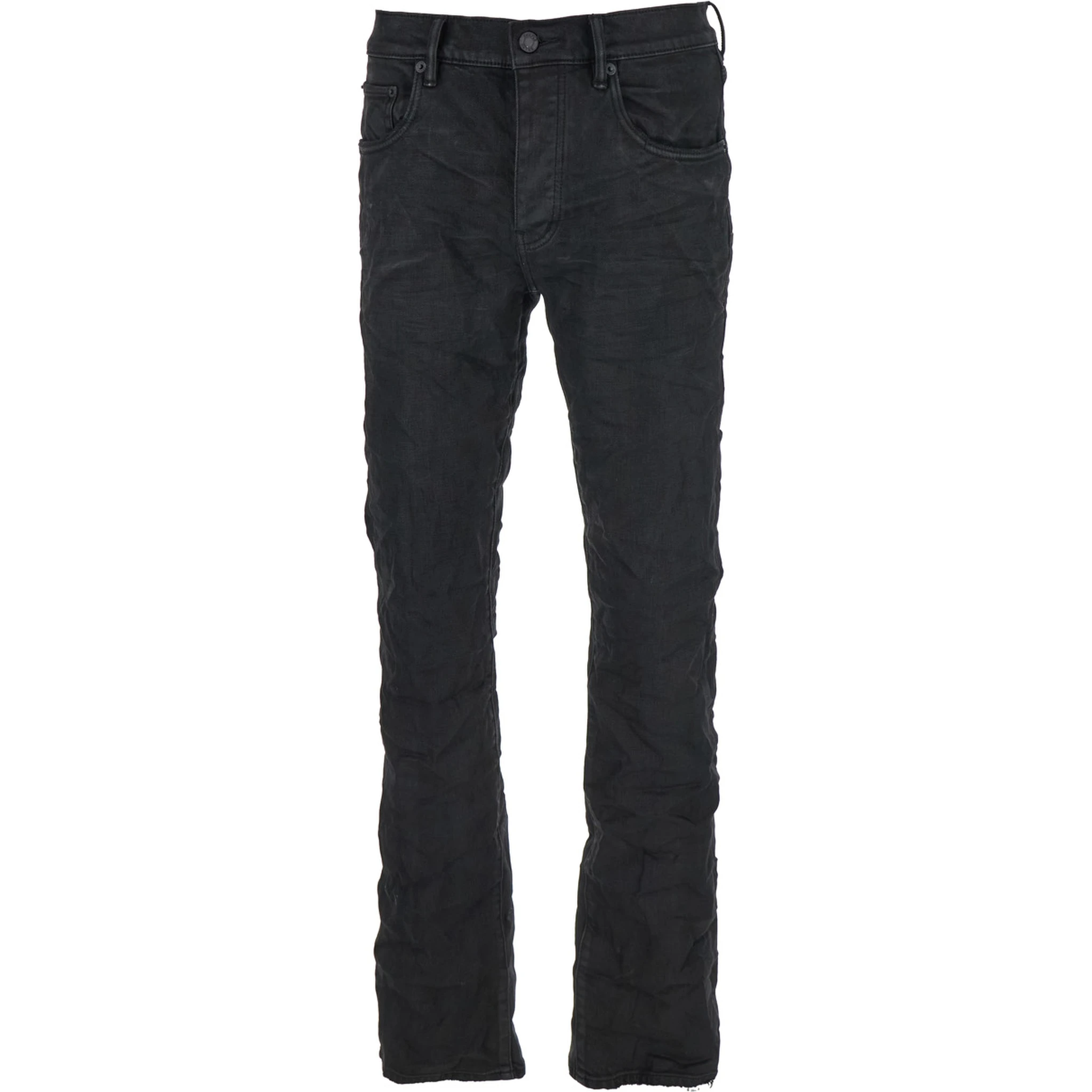 Black Jeans with Flare Leg and Logo Patch on the Rear in Denim Man