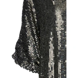 Metallic Sequin Blouse with V Neck in Tech Fabric Woman