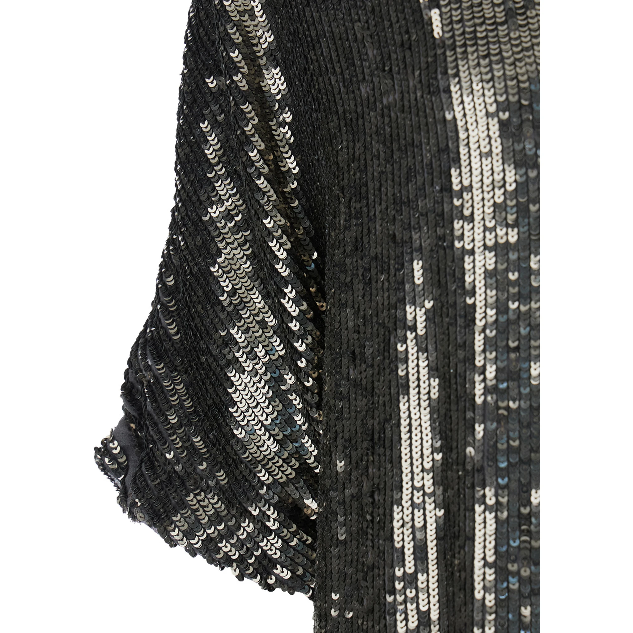 Metallic Sequin Blouse with V Neck in Tech Fabric Woman