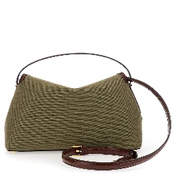 T-Lock Green Corssbody Bag with Shoulder Strap and T-Closure in Fabric Woman