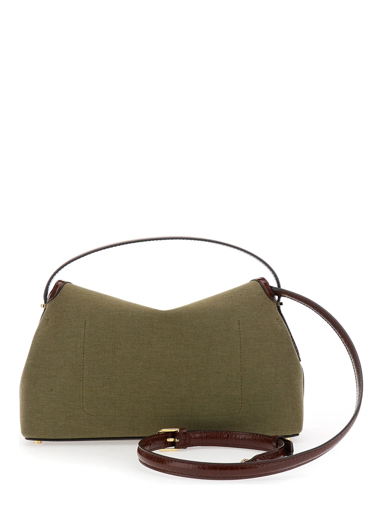 T-Lock Green Corssbody Bag with Shoulder Strap and T-Closure in Fabric Woman alternative