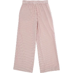 Pink Pants with Rear Elastic Waist and Logo Patch on the Front in Corduroy Girl