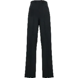 Black Pants with HIgh Waist and Pences in Wool Man