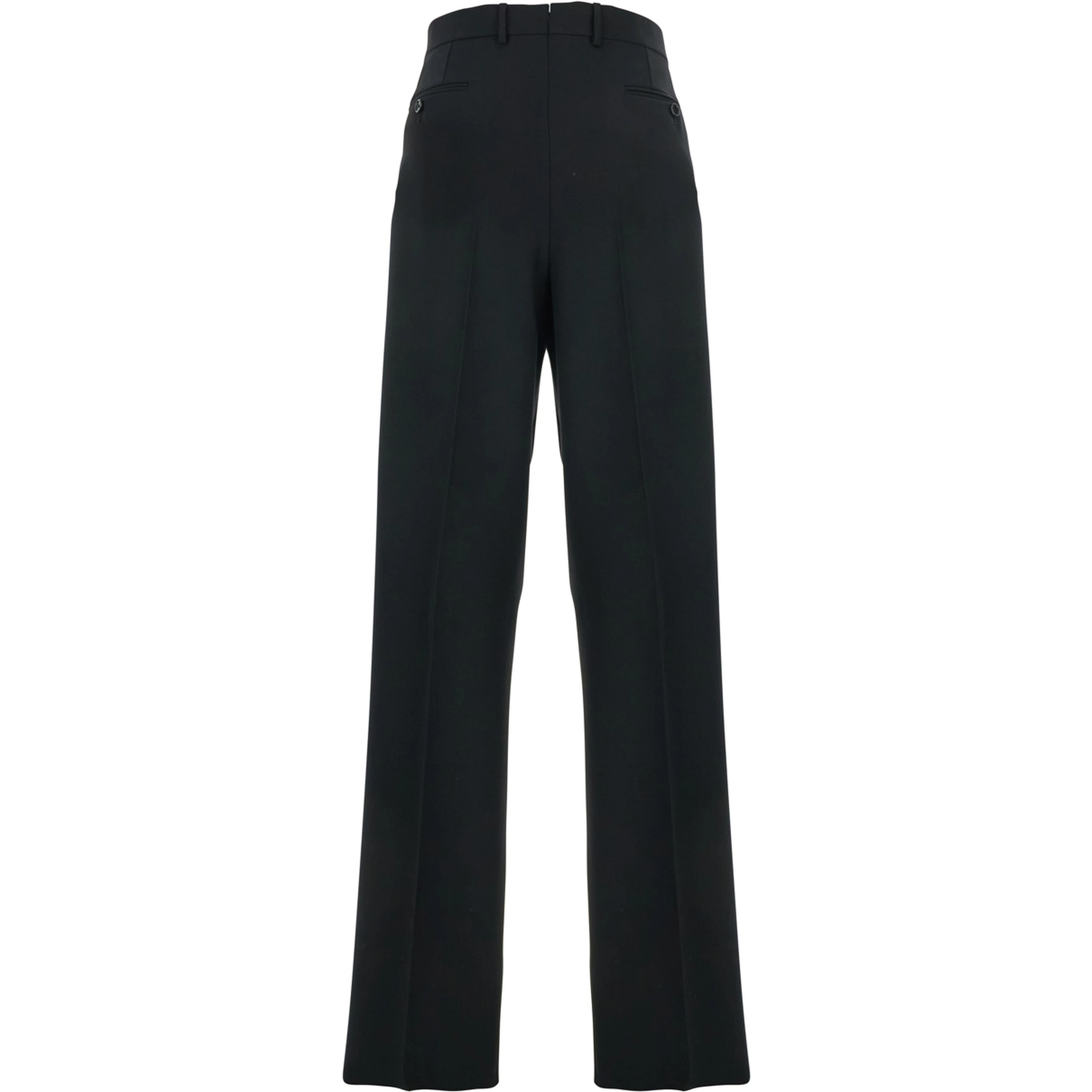 Black Pants with HIgh Waist and Pences in Wool Man