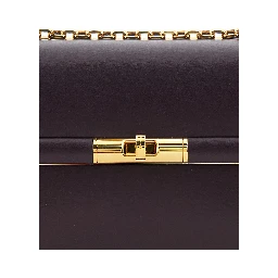 Marlene Violet Shoulder Bag with Twist Lock in Leather Woman