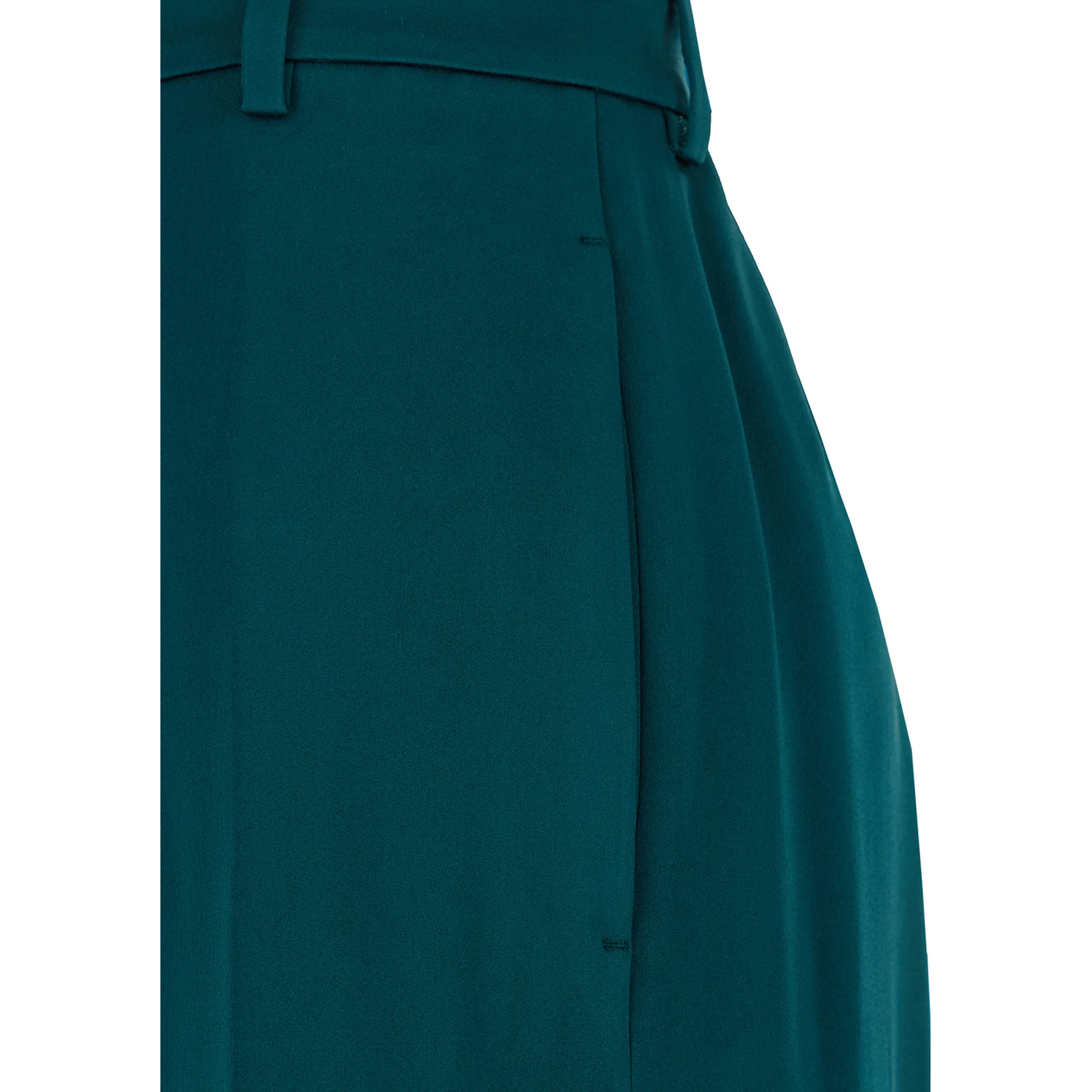 Blue Trousers with Belt Loops in Fabric Woman