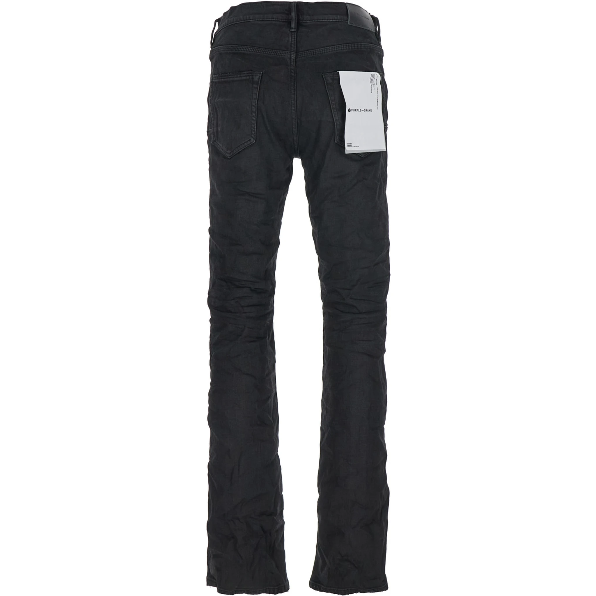 Black Jeans with Flare Leg and Logo Patch on the Rear in Denim Man