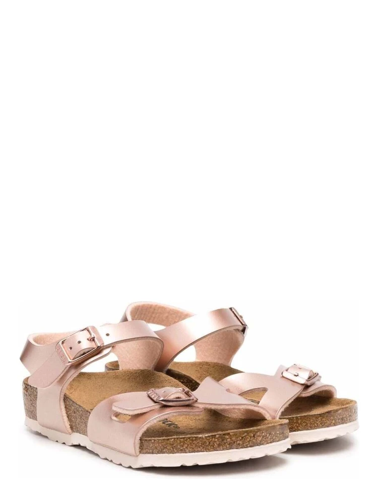 Birkenstock Kids Girls Rio Electric  Pink Leather Sandals