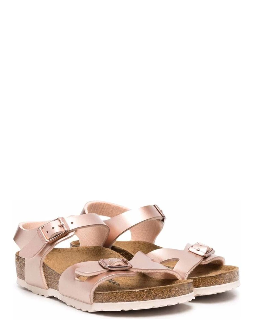 Birkenstock Kids Girls Rio Electric Pink Leather Sandals