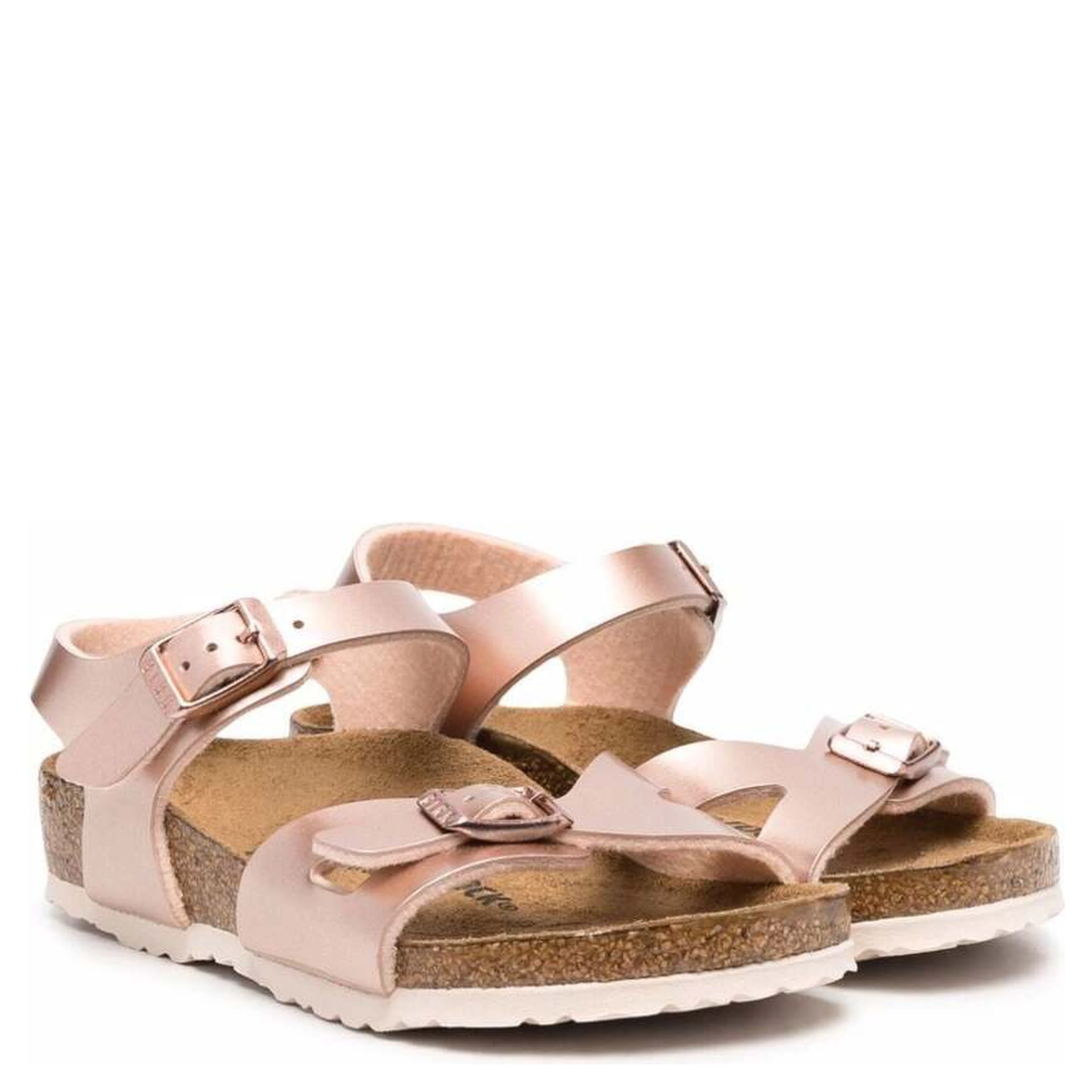 Birkenstock Kids Girls Rio Electric  Pink Leather Sandals