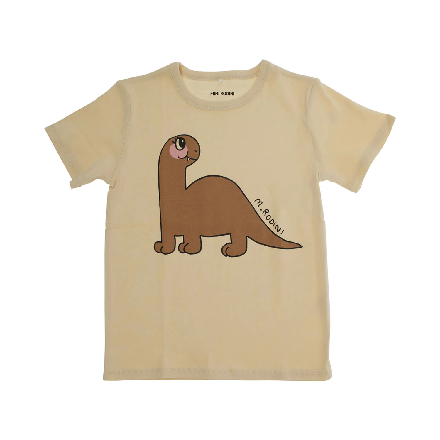 Beige Crewneck T-Shirt wth Print on the Front in Cotton Girl