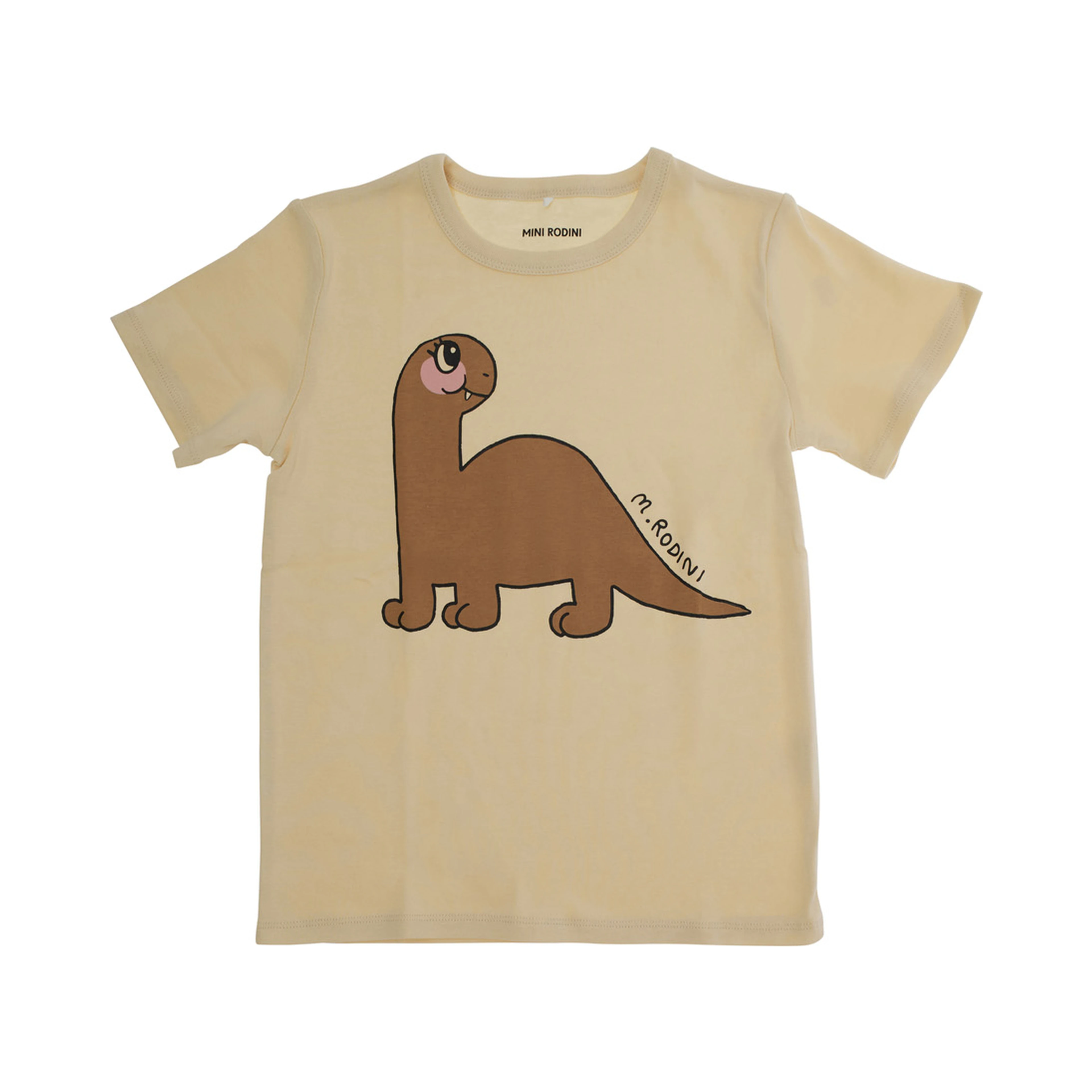 Beige Crewneck T-Shirt wth Print on the Front in Cotton Girl
