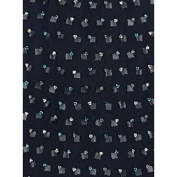 Sokna Blue Skirt with Rhinestone Embellishments on the Front and Rear Concealed Zip Closure in Viscose Woman