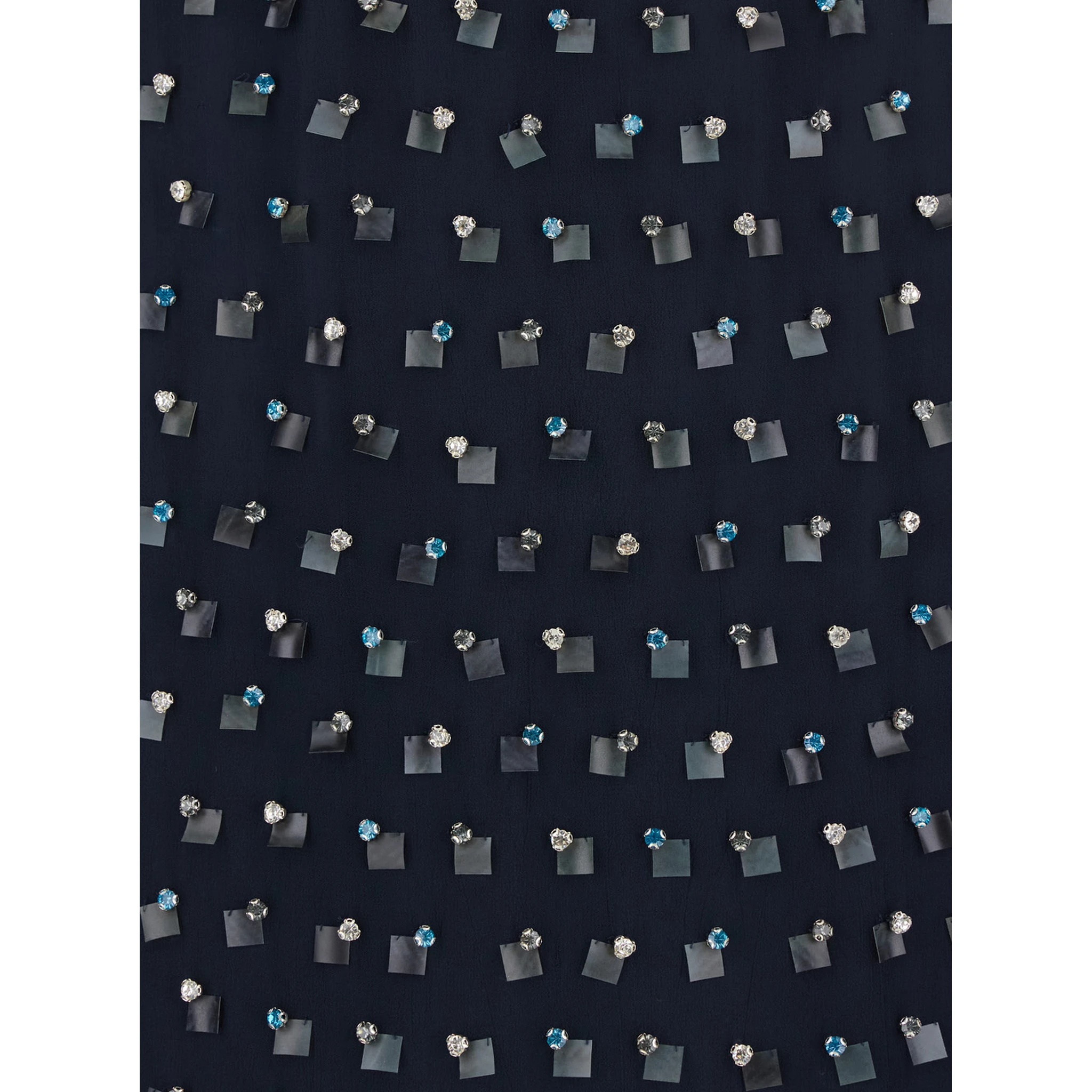 Sokna Blue Skirt with Rhinestone Embellishments on the Front and Rear Concealed Zip Closure in Viscose Woman