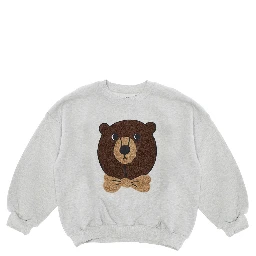 Grey Sweatshirt with Bear Patch on the Front in Cotton Boy