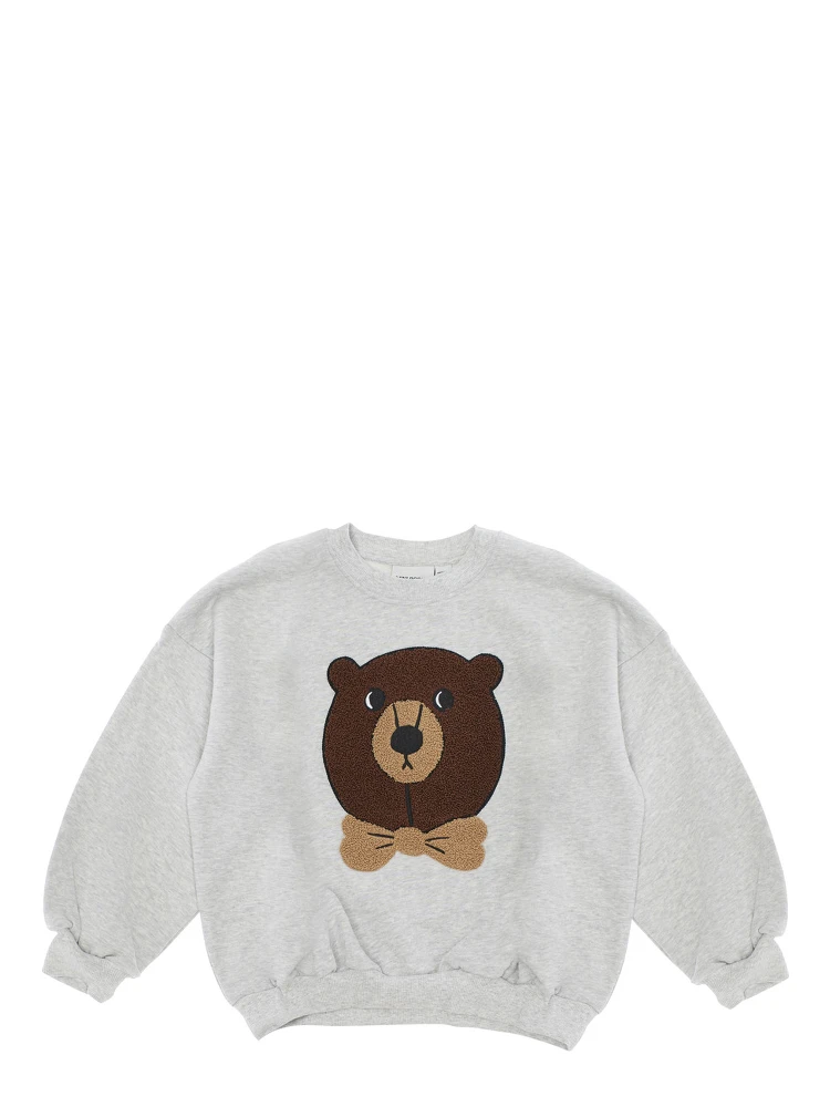 Grey Sweatshirt with Bear Patch on the Front in Cotton Boy