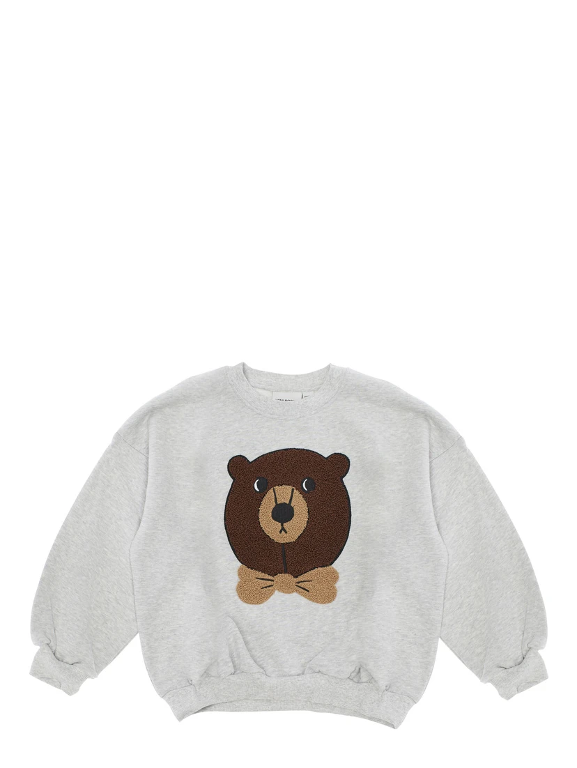 Grey Sweatshirt with Bear Patch on the Front in Cotton Boy