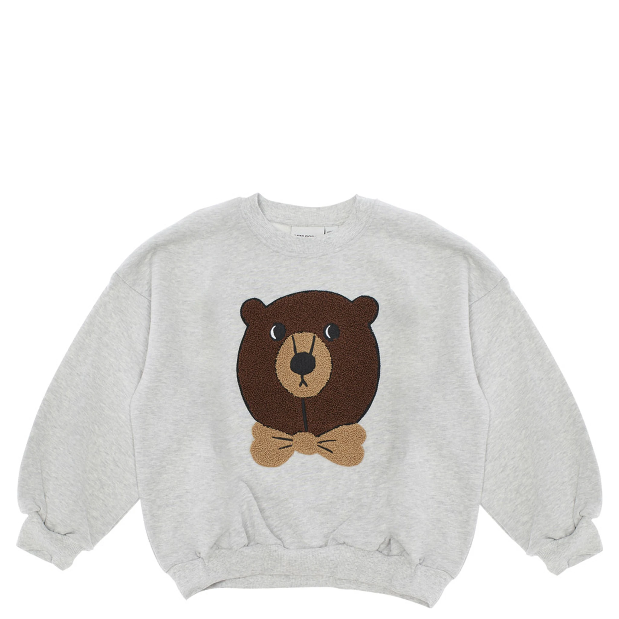 Grey Sweatshirt with Bear Patch on the Front in Cotton Boy