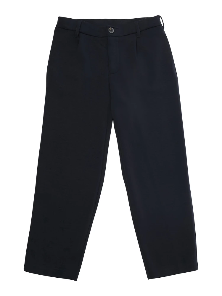 Blue Pants with Belt Loops and Logo Patch on the Back in Fabric Boy