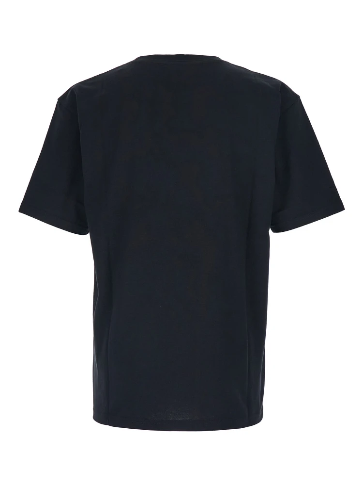 تيشيرت أسود برقبة دائرية وطبعة أمامية من القطن للرجال alternative