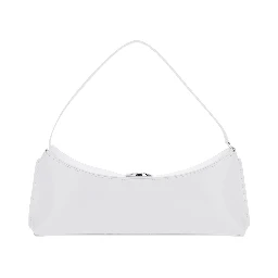 Le Calisso White Shoulder Bag with Engraved Snap Button in Leather Woman