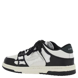 Skel Top Low Black and White Sneakers with Logo Patch on theTongue and Contrasting Details on the Side in Leather Woman