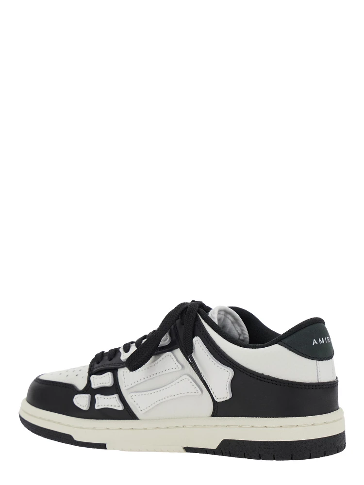 Skel Top Low Black and White Sneakers with Logo Patch on theTongue and Contrasting Details on the Side in Leather Woman alternative