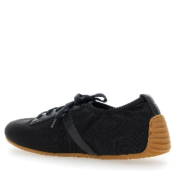 Black Sneaker with Logo Lettering on the Side in Fabric Woman